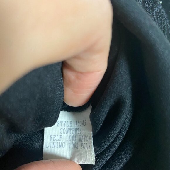 Nicole Bakti Assymetrical Lace Black 3/4 Sleeve Shirt Womens XS - Picture 5 of 10